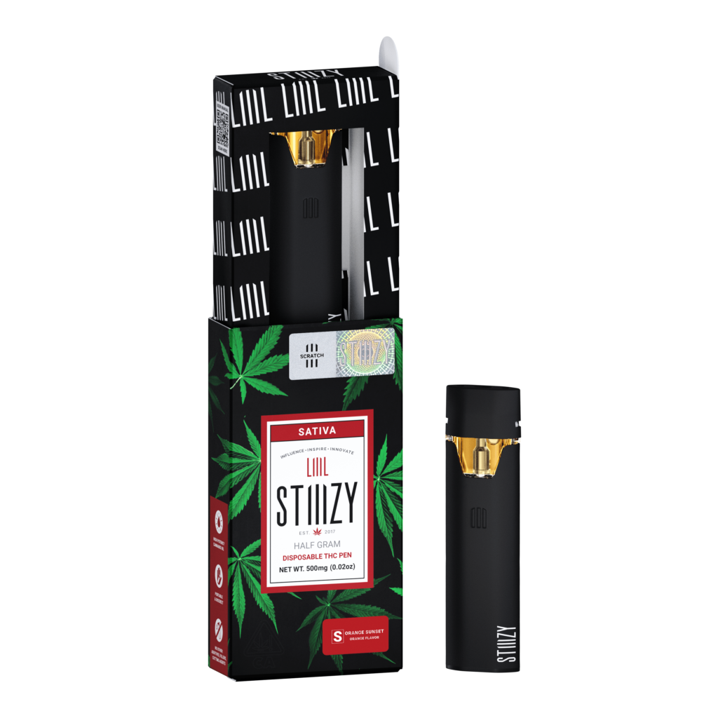 STIIIZY SATIVA DISPOSABLE THC PEN HALF GRAM (500 mg) ORANGE SUNSET